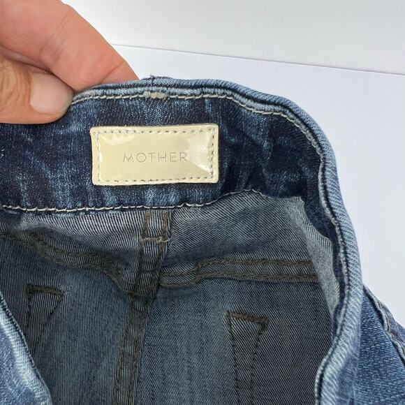 Mother The Looker Ankle Fray Women's Blue Distressed Denim Jeans Size 28 - Picture 8 of 13